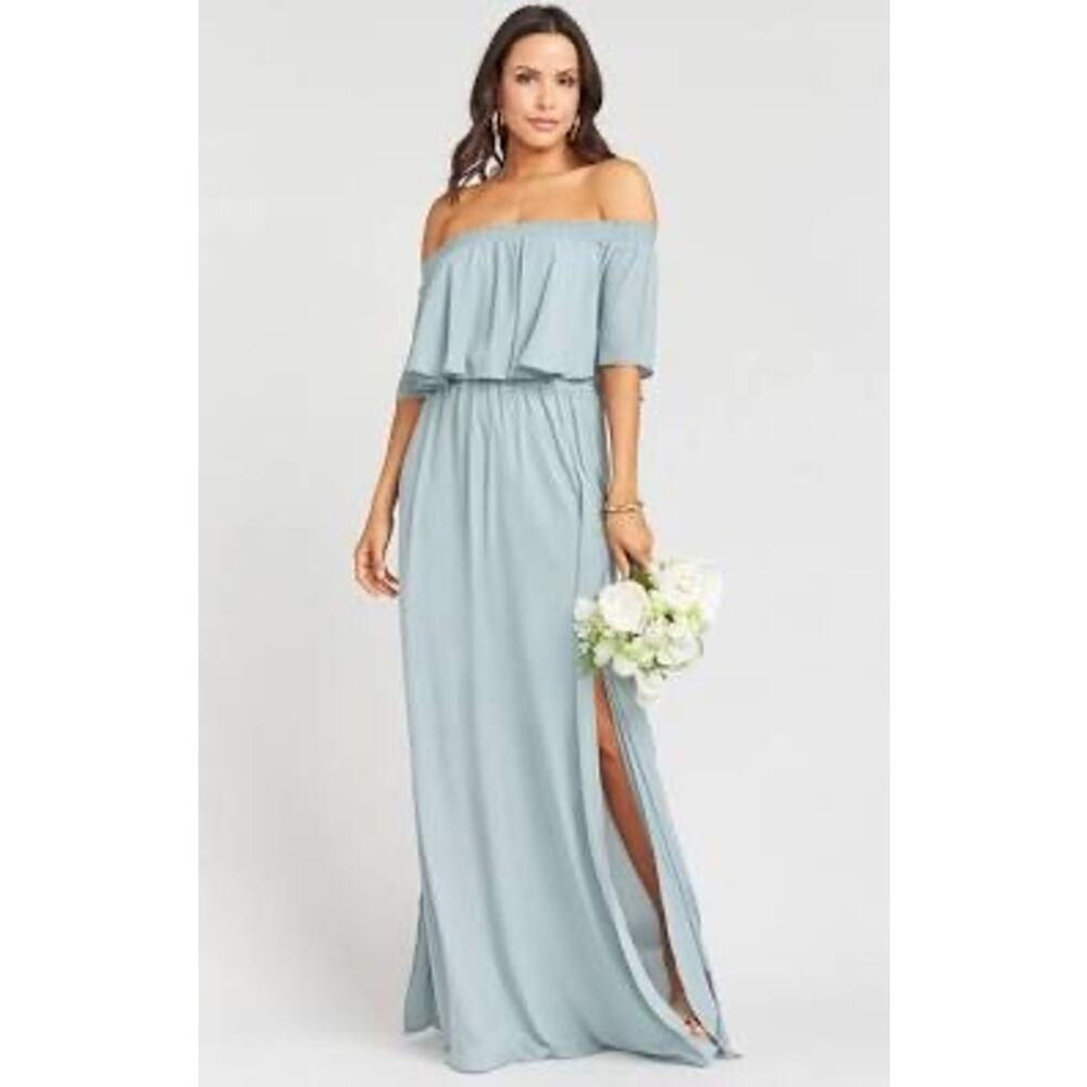 NEW Show Me Your Mumu XXS Hacienda Maxi Dress In Silver Sage Bridesmaid NWT